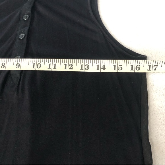 Forever 21 Sleeveless Tank Top Snap black cotton and mesh SZ Small - Picture 11 of 12